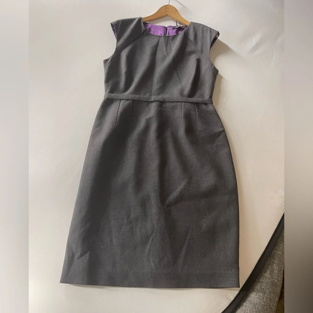 Elie Tahari Jamie Wool Sheath Dress Gray Size 14 Career Work Office NEW